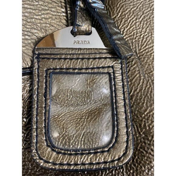 Prada Milano Leather Shoulder Bag Tote Metallic Ombre Leather - Picture 4 of 10